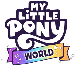 Size: 823x716 | Tagged: safe, budge studios, g5, my little pony world, official, my little pony logo, no pony, simple background, transparent background, video game