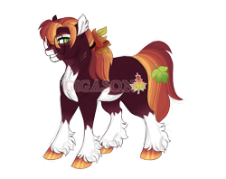 Size: 2900x2300 | Tagged: safe, artist:gigason, oc, oc only, oc:mesophyll, earth pony, pony, female, glasses, high res, leaves, mare, obtrusive watermark, simple background, solo, transparent background, unshorn fetlocks, watermark