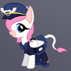 Size: 1870x1870 | Tagged: safe, artist:fibs, edit, oc, oc only, oc:belle lettre, donkey, albaric, bag, clothes, cute, donkey oc, female, hat, mailmare, mailpony, mailpony uniform, mare, postman's hat, saddle bag, short shirt, skirt, vector, wings