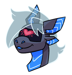 Size: 600x626 | Tagged: safe, artist:hiddenfaithy, oc, oc only, oc:amika, cyber pony, original species, plane pony, pony, robot, robot pony, :p, bust, commission, heart, heart eyes, plane, simple background, solo, tongue out, translucent mane, transparent background, wingding eyes