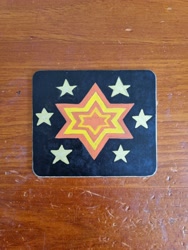 Size: 3024x4032 | Tagged: safe, artist:magicnova, derpibooru exclusive, oc, oc:starfire blaze, acrylic painting, coaster, craft, cutie mark, cutie mark only, irl, no pony, photo, traditional art, woodwork