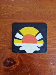 Size: 3024x4032 | Tagged: safe, artist:magicnova, derpibooru exclusive, luster dawn, g4, acrylic painting, coaster, craft, cutie mark, cutie mark only, irl, no pony, photo, traditional art, woodwork