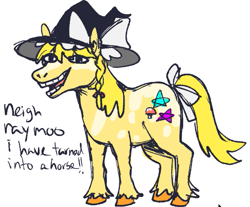 Size: 723x600 | Tagged: safe, artist:0303emily, pony, crossover, female, hat, kirisame marisa, mare, meme, ponified, solo, touhou, trollface, witch hat