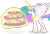 Size: 2896x1992 | Tagged: safe, artist:jp, derpibooru exclusive, princess celestia, alicorn, pony, mlp fim's twelfth anniversary, g4, anniversary, cake, cakelestia, candle, crown, cute, cutelestia, female, food, glowing, glowing horn, happy birthday mlp:fim, high res, hoof shoes, horn, imminent stuffing, jewelry, levitation, long horn, magic, regalia, simple background, slender, solo, spread wings, tall, telekinesis, thin, this will end in weight gain, tongue out, transparent background, vector, wings