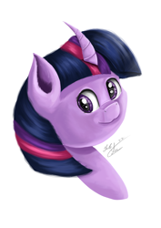 Size: 2480x3508 | Tagged: safe, artist:wolfcube333, twilight sparkle, pony, g4, bust, curved horn, female, high res, horn, simple background, solo, white background