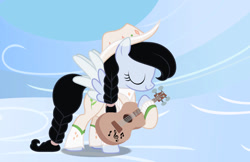Size: 1280x829 | Tagged: safe, artist:cindystarlight, oc, oc:lucy ghost, pegasus, pony, base used, female, guitar, hat, mare, musical instrument