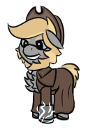Size: 146x186 | Tagged: safe, artist:gray star, oc, oc only, oc:thunder punch, earth pony, pony, fallout equestria, clothes, cowboy hat, cute, earth pony oc, fallout equestria:all things unequal (pathfinder), hat, male, scar, simple background, solo, stallion, tail, tiny, tiny ponies, transparent background