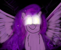 Size: 4400x3600 | Tagged: safe, artist:horsesplease, pipp petals, pegasus, pony, g5, creation, darkness, glowing, glowing eyes, immortality, pipp is immortal, primordial chaos, smiling, space, universe, void