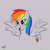 Size: 2048x2048 | Tagged: safe, artist:fanartist2020, rainbow dash, pegasus, pony, g4, female, gray background, high res, simple background, solo