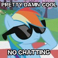 Size: 189x189 | Tagged: safe, edit, edited screencap, screencap, rainbow dash, pegasus, pony, g4, lesson zero, cool, female, meme, solo, sunglasses, text