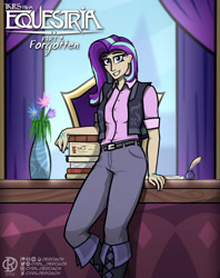 Size: 1280x1613 | Tagged: safe, artist:deroach, starlight glimmer, human, equestria project humanized, g4, book, clothes, desk, fanfic, fanfic art, female, headmare starlight, humanized, solo