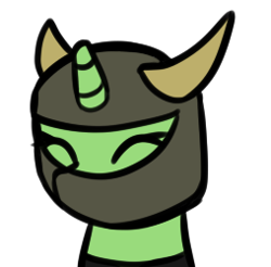 Size: 254x250 | Tagged: safe, artist:neuro, oc, oc only, oc:filly anon, pony, unicorn, bust, eyes closed, female, filly, helmet, runescape, simple background, solo, transparent background