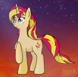 Size: 1188x1176 | Tagged: safe, artist:mesuyoru, sunset shimmer, pony, unicorn, g4, female, solo