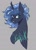 Size: 777x1080 | Tagged: safe, artist:kaifeather, princess luna, alicorn, pony, g4, cute, short hair, solo