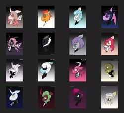 Size: 1620x1479 | Tagged: safe, artist:enperry88, alizarin bubblegum, ballista, cinder glow, coco pommel, fleur-de-lis, maud pie, mayor mare, moonlight raven, photo finish, rex, summer flare, tempest shadow, twilight sparkle, oc, oc only, oc:calliphora, oc:sizzle, changedling, changeling, changeling queen, dragon, earth pony, kirin, pony, storm creature, unicorn, flurry heart's story, series:kensatober, series:mlp x toni kensa, g4, arm behind back, armor, bedroom eyes, black splatter, bomber jacket, brown background, changelingified, clothes, coat, cream background, curved horn, dark background, dark color, dragon armor, dragon oc, dragonified, dragons wearing clothes, face visor, female, floppy ears, glasses, goggles, gray background, grayscale, horn, jacket, kensatober, lidded eyes, looking at you, male, monochrome, navy background, non-pony oc, peach background, raised hoof, simple background, species swap, splatter, storm guard, stupid sexy fleur-de-lis, sunglasses, super dragon warriors, sweater, toni kensa, twilidragon, vest, white splatter, wings, zipper