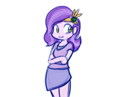 Size: 1134x866 | Tagged: safe, artist:zutcha, pipp petals, human, equestria girls, g4, g5, :3, clothes, equestria girls-ified, female, g5 to equestria girls, generation leap, shirt, simple background, skirt, solo, white background