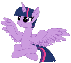 Size: 2667x2356 | Tagged: safe, artist:starshade, artist:twilyisbestpone, twilight sparkle, alicorn, pony, g4, base used, cute, female, high res, mare, simple background, sitting, smiling, solo, spread wings, transparent background, twiabetes, twilight sparkle (alicorn), wings