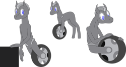 Size: 1280x687 | Tagged: safe, artist:emc-blingds, oc, oc only, original species, wheelpone, anthro, simple background, transparent background