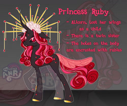 Size: 1280x1070 | Tagged: safe, artist:emperor-anri, oc, oc only, pony, unicorn, female, hoof polish, horn, mare, red and black oc, slender, solo, thin, unicorn oc, zoom layer