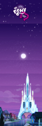 Size: 1824x5443 | Tagged: safe, composite screencap, edit, edited screencap, editor:pascalmulokozi2, screencap, equestria girls, g4, my little pony equestria girls, castle, crystal empire, equestria girls logo, logo, moon, my little pony logo, night, panorama, stars