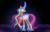 Size: 2800x1800 | Tagged: safe, artist:snowwind69, nightmare moon, sunny starscout, alicorn, pony, g5, artificial horn, artificial wings, augmented, base used, beautiful, curved horn, female, glowing, glowing eyes, high res, horn, long legs, long mane, magic, magic horn, magic wings, mane stripe sunny, mare, nightmare sunny, possessed, race swap, raised hoof, slender, slit pupils, solo, sunnycorn, tall, thin, wings