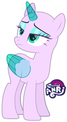 Size: 1452x2640 | Tagged: safe, artist:emperor-anri, oc, oc only, alicorn, pony, alicorn oc, bald, base, bedroom eyes, eyelashes, female, horn, looking back, makeup, mare, simple background, solo, transparent background, wings