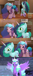 Size: 1920x4320 | Tagged: safe, artist:papadragon69, izzy moonbow, misty brightdawn, opaline arcana, alicorn, pony, unicorn, g4, g5, my little pony: a new generation, spoiler:g5, spoiler:my little pony: make your mark, 3d, butt shake, comic, even evil has standards, fake cutie mark, female, fit right in (g5), freckles, g5 to g4, generation leap, high res, mare, source filmmaker, spread wings, watch us shake our unicorn butts, wings