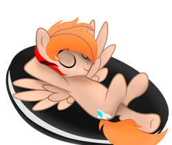 Size: 3360x2840 | Tagged: safe, artist:fededash, oc, oc only, oc:fededash, pegasus, pony, cookie, eyes closed, food, high res, oreo, pegasus oc, png, relaxing, simple background, sleeping, solo, transparent background, wings