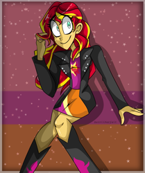 Size: 1005x1202 | Tagged: safe, artist:berriiparfait, sunset shimmer, human, equestria girls, g4, clothes, female, smiling, solo