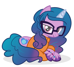 Size: 1280x1152 | Tagged: safe, artist:grapefruit-face, izzy moonbow, pony, unicorn, g4, g5, female, g5 to g4, generation leap, glasses, mare, scooby-doo!, simple background, solo, transparent background, velma dinkley