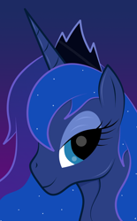 Size: 1332x2148 | Tagged: safe, artist:rugalack moonstar, princess luna, alicorn, pony, g4, crown, female, jewelry, mare, regalia, simple background, solo