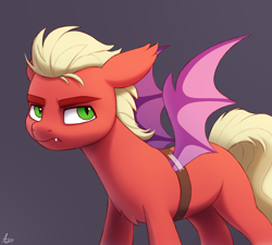 Size: 2000x1800 | Tagged: safe, artist:luminousdazzle, sprout cloverleaf, earth pony, pony, g5, angry, clothes, costume, fake wings, fangs, grumpy, halloween, halloween costume, holiday, male, messy mane, simple background, slit pupils, solo, stallion, unamused