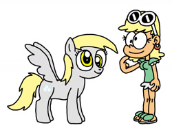 Size: 1280x1006 | Tagged: safe, artist:blackrhinoranger, derpy hooves, human, g4, crossover, derp, leni loud, simple background, the loud house, white background