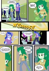 Size: 2200x3186 | Tagged: safe, artist:succubi samus, princess luna, vice principal luna, wallflower blush, human, comic:flowering desires, equestria girls, g4, aftermath, censor bar, censored, comic, crowd, high res, implied scat, lockers, sample, school, show accurate