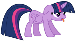 Size: 939x509 | Tagged: safe, artist:n0va-bases, artist:twilyisbestpone, twilight sparkle, alicorn, pony, g4, base used, disgusted, female, floppy ears, mare, pegasus wings, simple background, solo, tongue out, transparent background, twilight sparkle (alicorn), wings