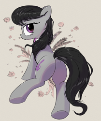 Size: 2384x2852 | Tagged: safe, artist:vultraz, octavia melody, earth pony, pony, g4, butt, female, high res, looking at you, looking back, looking back at you, mare, plot, solo
