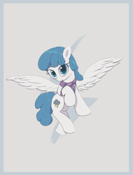 Size: 3000x3944 | Tagged: safe, artist:vultraz, lightning bolt, white lightning, pegasus, pony, g4, clothes, female, high res, looking at you, mare, scarf, solo, spread wings, wings