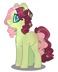 Size: 830x1028 | Tagged: safe, artist:justkertu, artist:spectrumnightyt, oc, unnamed oc, earth pony, pony, base used, earth pony oc, female, leaves, leaves in hair, mare, offspring, parent:big macintosh, parent:fluttershy, parents:fluttermac, simple background, smiling, solo, transparent background, two toned mane