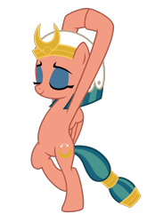 Size: 4267x6475 | Tagged: safe, artist:bsw421, edit, vector edit, somnambula, pegasus, pony, g4, absurd resolution, egyptian, egyptian headdress, egyptian pony, female, headdress, makeup, mare, simple background, solo, transparent background, vector, yoga