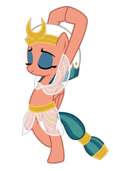 Size: 4267x6475 | Tagged: safe, artist:bsw421, edit, vector edit, somnambula, pegasus, pony, g4, absurd resolution, clothes, dress, egyptian, egyptian headdress, egyptian pony, female, headdress, loincloth, makeup, mare, simple background, skirt, solo, transparent background, vector, yoga