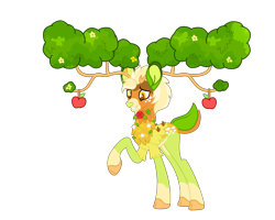 Size: 2500x2000 | Tagged: artist needed, safe, the great seedling, oc, oc:orchard soul, g4, antlers, apple, food, high res, simple background, solo, transparent background