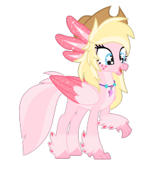 Size: 1700x1900 | Tagged: safe, oc, oc only, oc:lotl love, axolotl, hippogriff, simple background, solo, starry eyes, transparent background, wingding eyes