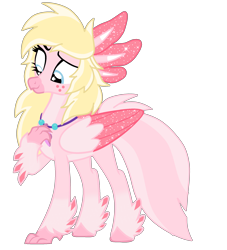 Size: 1900x2093 | Tagged: safe, oc, oc only, oc:lotl love, axolotl, hippogriff, simple background, solo, starry eyes, transparent background, wingding eyes
