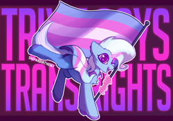 Size: 2202x1545 | Tagged: safe, artist:shepardinthesky, trixie, pony, unicorn, g4, cute and valid, flag, pride, pride flag, solo, trans trixie, transgender, transgender pride flag