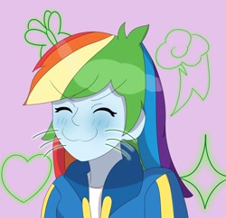 Size: 2298x2229 | Tagged: safe, artist:doggorob, rainbow dash, human, equestria girls, g4, :3, eyes closed, high res, smiling