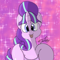 Size: 1080x1080 | Tagged: safe, artist:juanchogluedra, starlight glimmer, pony, unicorn, g4, :p, cute, female, glimmerbetes, looking at you, mare, s5 starlight, signature, smiling, smiling at you, solo, tongue out