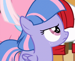 Size: 800x648 | Tagged: safe, edit, edited screencap, screencap, clear sky, quibble pants, wind sprint, earth pony, pegasus, pony, common ground, g4, animated, cropped, disgusted, eyeroll, female, filly, foal, freckles, gagging, gif, male, reaction image, solo focus, stallion, tongue out, unamused, wind sprint is not amused