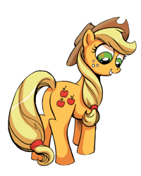 Size: 400x500 | Tagged: safe, editor:fuckomcfuck, idw, applejack, earth pony, pony, g4, comic, cropped, freckles, hat, simple background, solo, transparent background