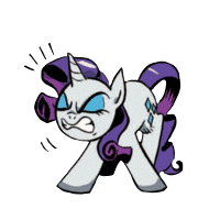 Size: 200x200 | Tagged: safe, editor:fuckomcfuck, idw, rarity, pony, unicorn, g4, angry, comic, cropped, simple background, solo, transparent background