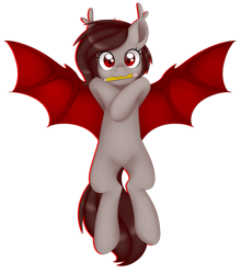 Size: 1280x1455 | Tagged: safe, artist:bloodyartwork, oc, oc only, bat pony, pony, bat pony oc, cute, female, mouth hold, pencil, simple background, solo, spread wings, transparent background, wings